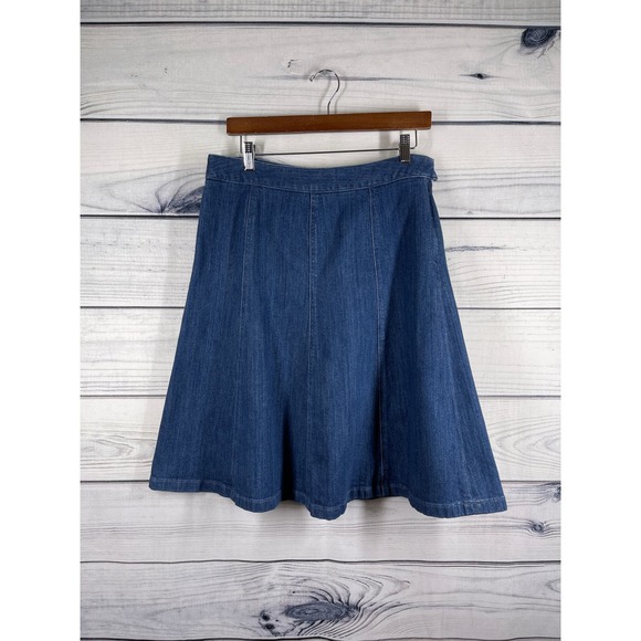 L. L. Bean A-Line Denim Skirt Retro Blue Size 8 Regular - Picture 4 of 7